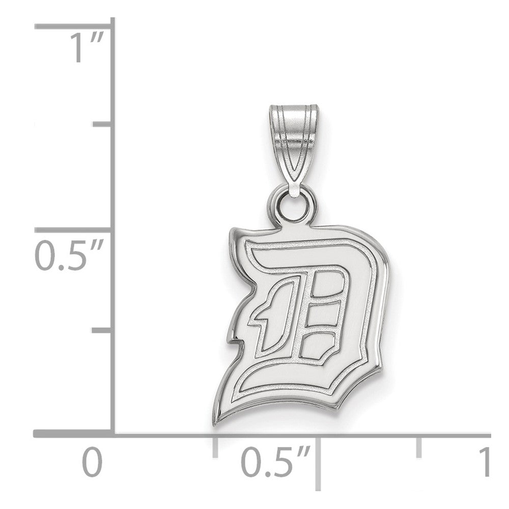 10k White Gold LogoArt Duquesne University Letter D Small Pendant