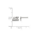 Sterling Silver Rhodium-plated LogoArt Delta Zeta Sorority Greek Letters Extra Small Post Earrings