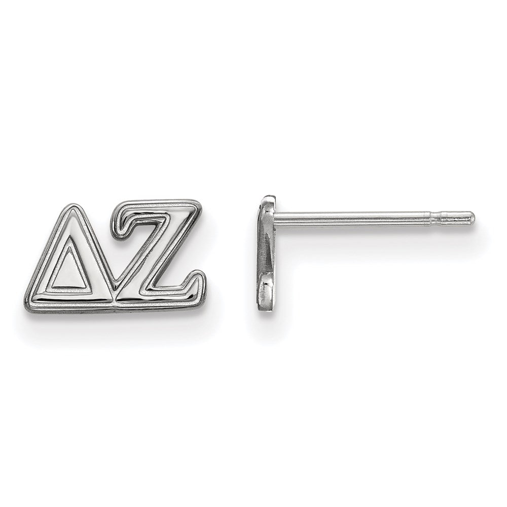 Sterling Silver Rhodium-plated LogoArt Delta Zeta Sorority Greek Letters Extra Small Post Earrings