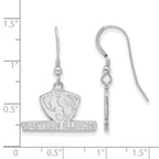 Sterling Silver Rhodium-plated LogoArt Eastern Illinois University Small Dangle Wire Earrings