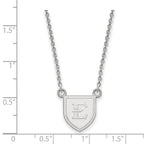 Sterling Silver Rhodium-plated LogoArt East Tennessee State University Letter E Shield Small Pendant 18 inch Necklace