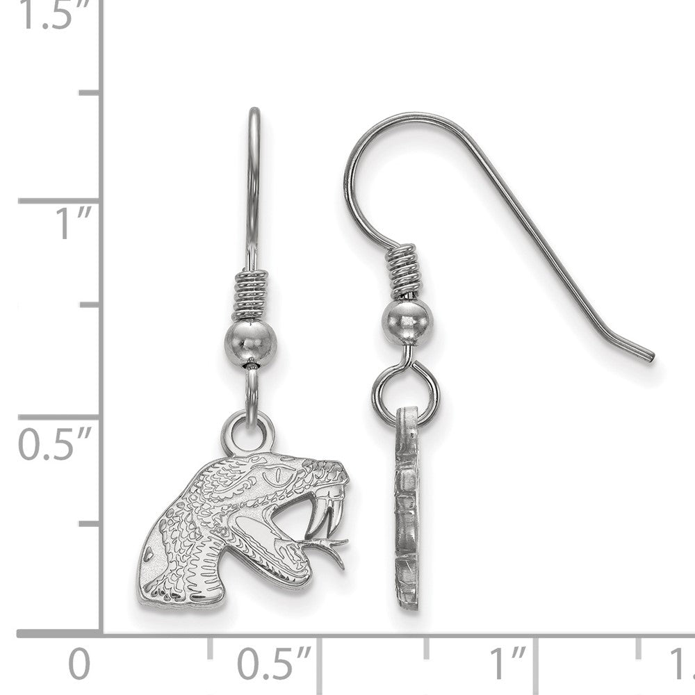 Sterling Silver Rhodium-plated LogoArt Florida A and M University Rattler Extra Small Dangle Wire Earrings