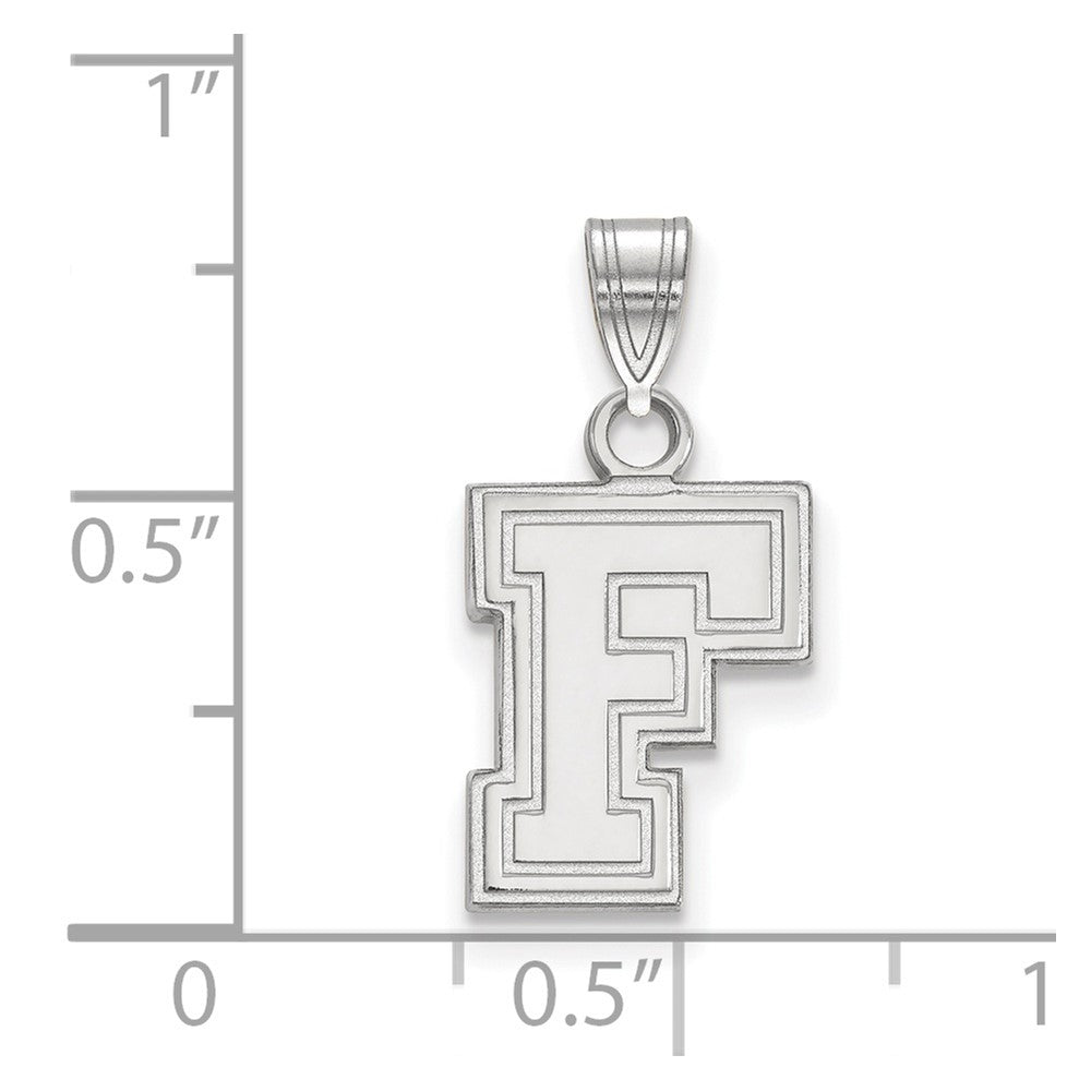 Sterling Silver Rhodium-plated LogoArt Fordham University Letter F Small Pendant
