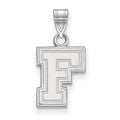 Sterling Silver Rhodium-plated LogoArt Fordham University Letter F Small Pendant