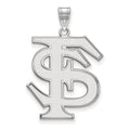 14k White Gold LogoArt Florida State University F-S Extra Large Pendant