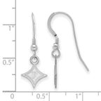 Sterling Silver Rhodium-plated LogoArt Furman University Extra Small Dangle Wire Earrings