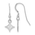 Sterling Silver Rhodium-plated LogoArt Furman University Extra Small Dangle Wire Earrings