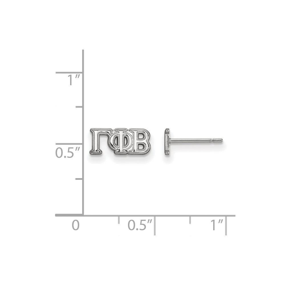 Sterling Silver Rhodium-plated LogoArt Gamma Phi Beta Sorority Greek Letters Extra Small Post Earrings