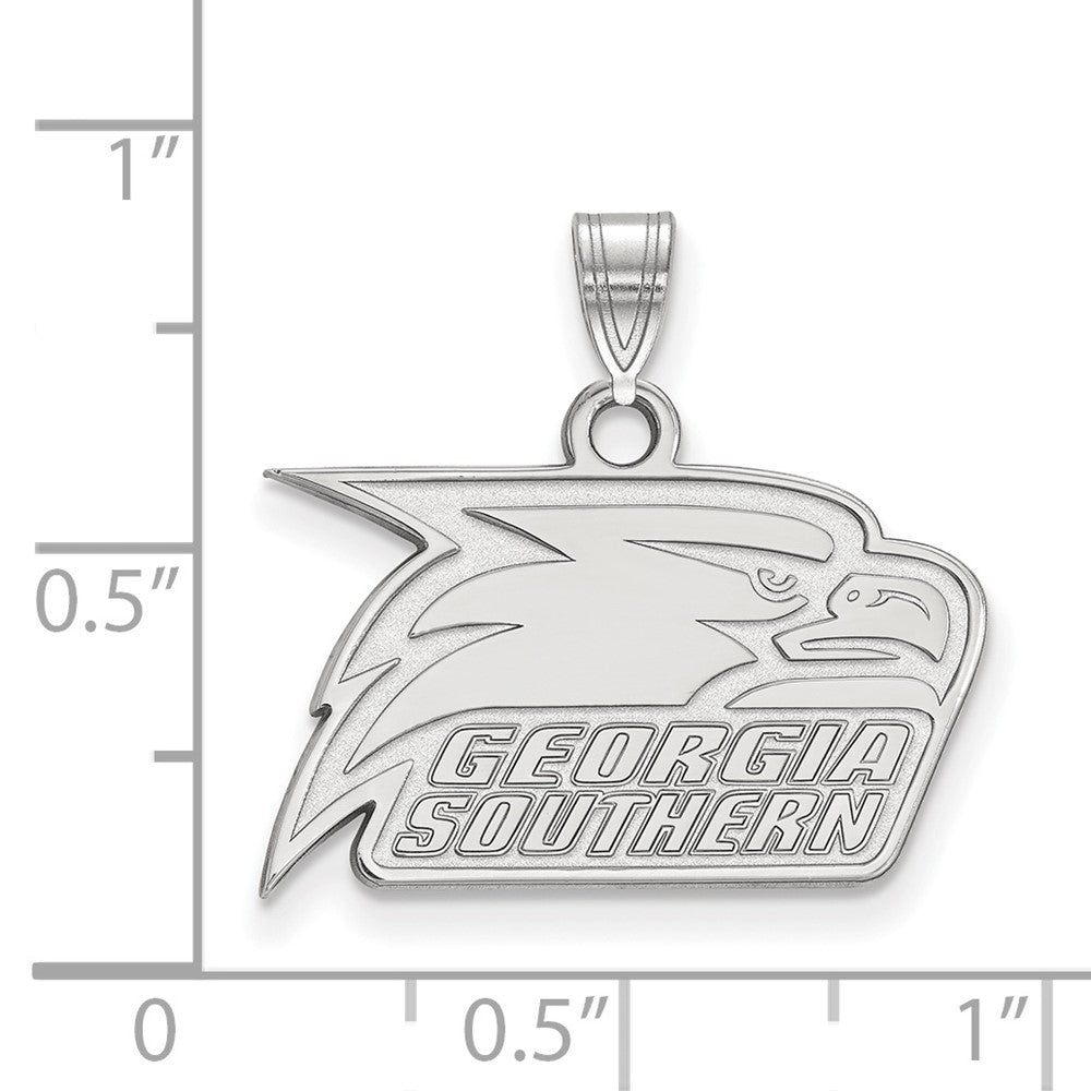 14k White Gold LogoArt Georgia Southern University Eagle Small Pendant