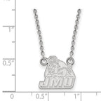 14k White Gold LogoArt James Madison University Small Pendant 18 inch Necklace