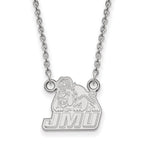 14k White Gold LogoArt James Madison University Small Pendant 18 inch Necklace