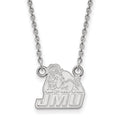 Sterling Silver Rhodium-plated LogoArt James Madison University Small Pendant 18 inch Necklace