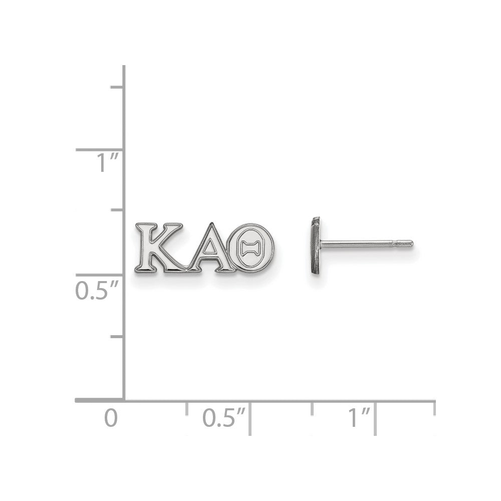 Sterling Silver Rhodium-plated LogoArt Kappa Alpha Theta Sorority Greek Letters Extra Small Post Earrings