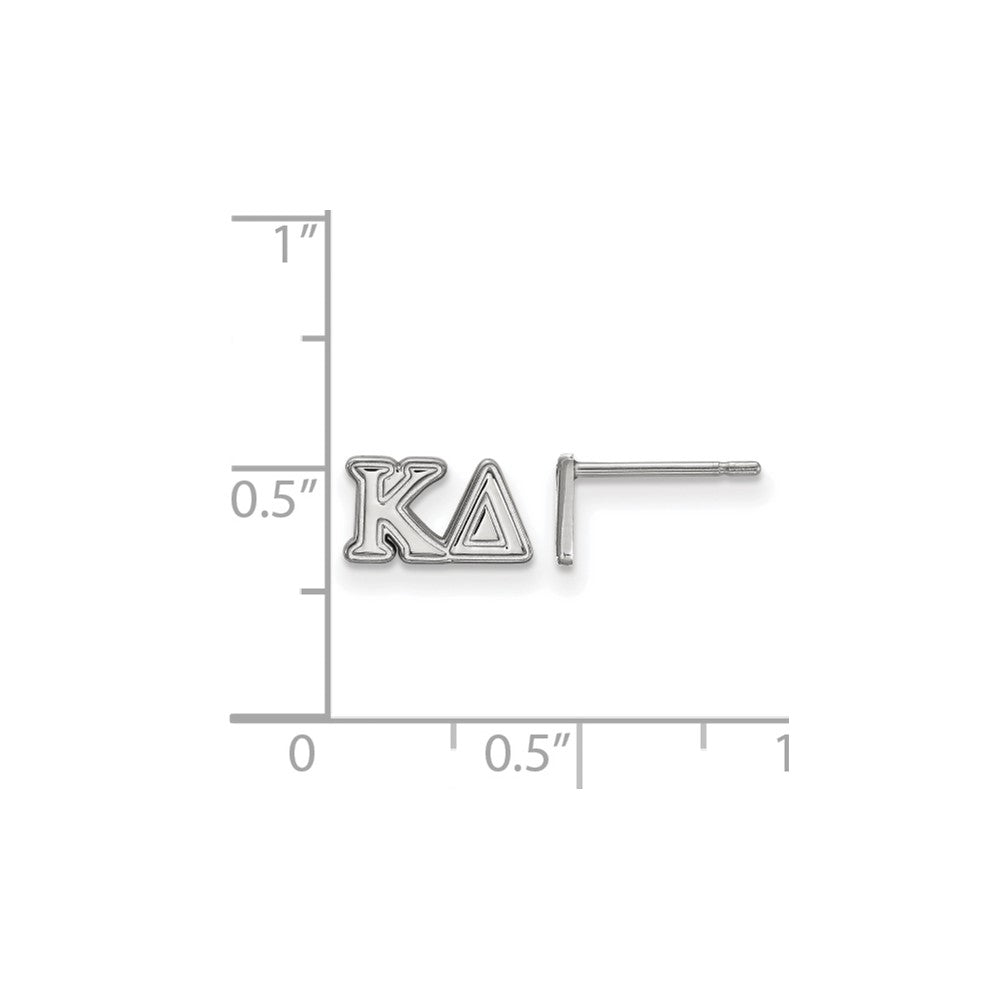 Sterling Silver Rhodium-plated LogoArt Kappa Delta Sorority Greek Letters Extra Small Post Earrings