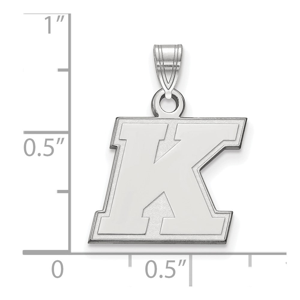 14k White Gold LogoArt Kent State University Letter K Small Pendant