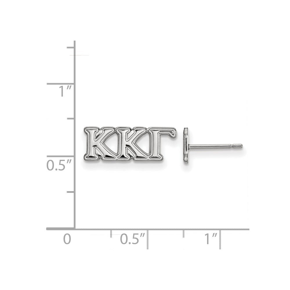 Sterling Silver Rhodium-plated LogoArt Kappa Kappa Gamma Sorority Greek Letters Extra Small Post Earrings