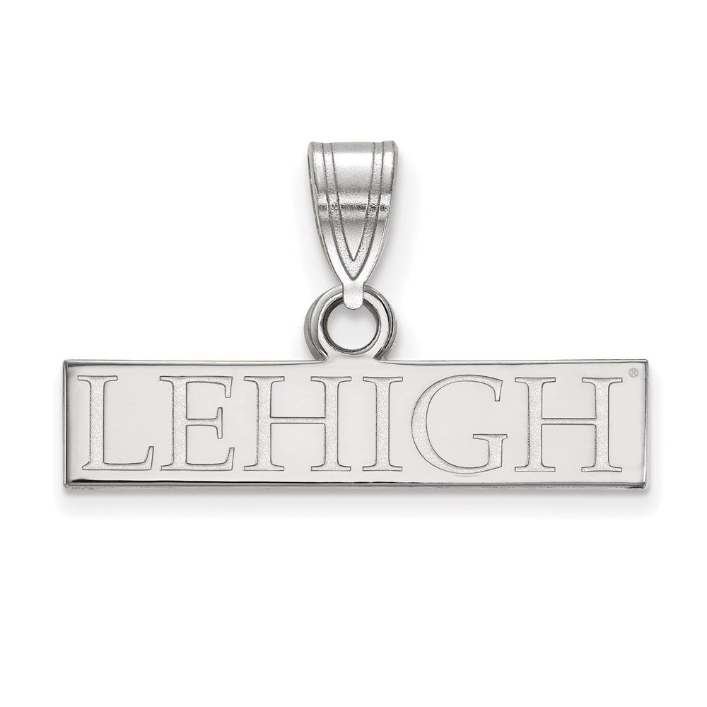 14k White Gold LogoArt Lehigh University Small Bar Pendant