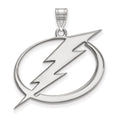 Sterling Silver Rhodium-plated NHL LogoArt Tampa Bay Lightning Extra Large Pendant
