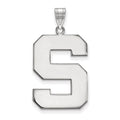 10k White Gold LogoArt Michigan State University Letter S Extra Large Pendant