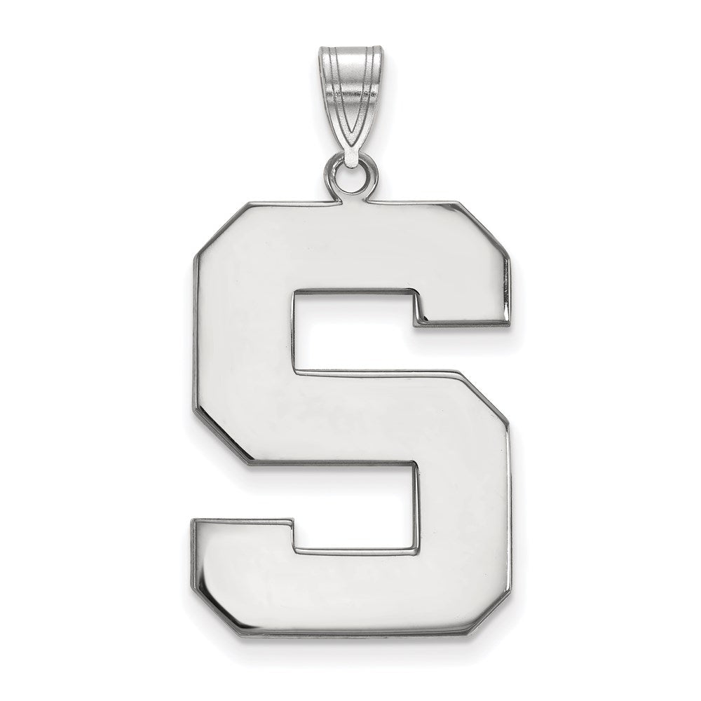 10k White Gold LogoArt Michigan State University Letter S Extra Large Pendant