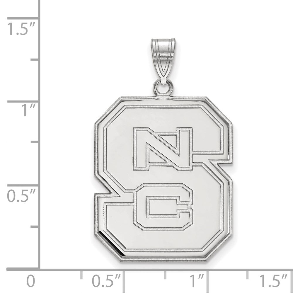 10k White Gold LogoArt North Carolina State University N-C-S Extra Large Pendant