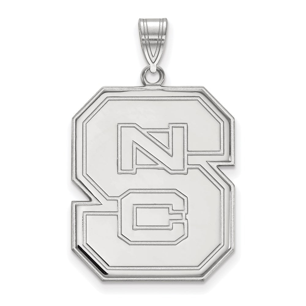 14k White Gold LogoArt North Carolina State University N-C-S Extra Large Pendant