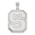 Sterling Silver Rhodium-plated LogoArt North Carolina State University N-C-S Extra Large Pendant
