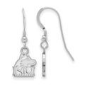 Sterling Silver Rhodium-plated LogoArt Northern Illinois University N-I-U Huskies Extra Small Dangle Wire Earrings