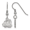 Sterling Silver Rhodium-plated LogoArt Old Dominion University Extra Small Dangle Wire Earrings