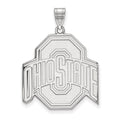 Sterling Silver Rhodium-plated LogoArt The Ohio State University Extra Large Pendant