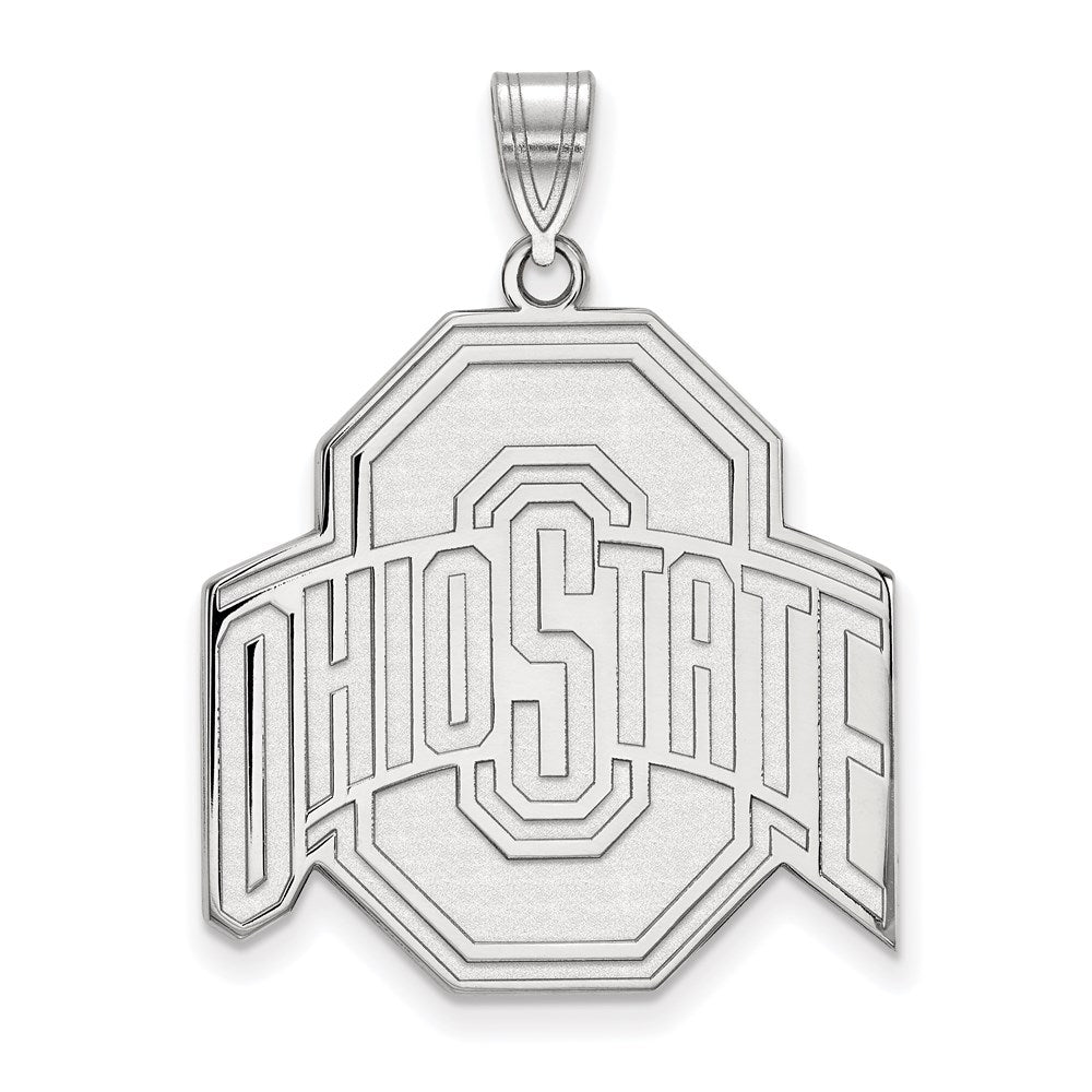 10k White Gold LogoArt The Ohio State University Extra Large Pendant