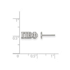 Sterling Silver Rhodium-plated LogoArt Pi Beta Phi Sorority Greek Letters Extra Small Post Earrings