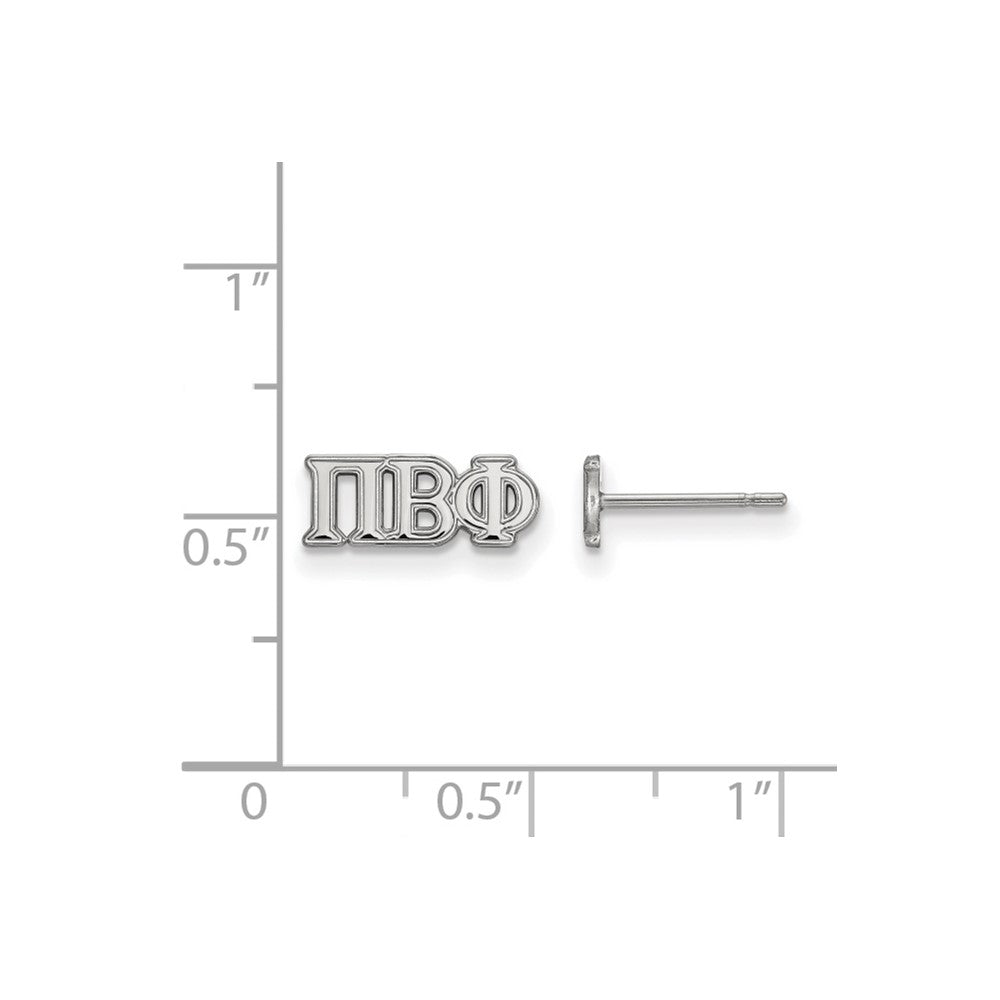Sterling Silver Rhodium-plated LogoArt Pi Beta Phi Sorority Greek Letters Extra Small Post Earrings