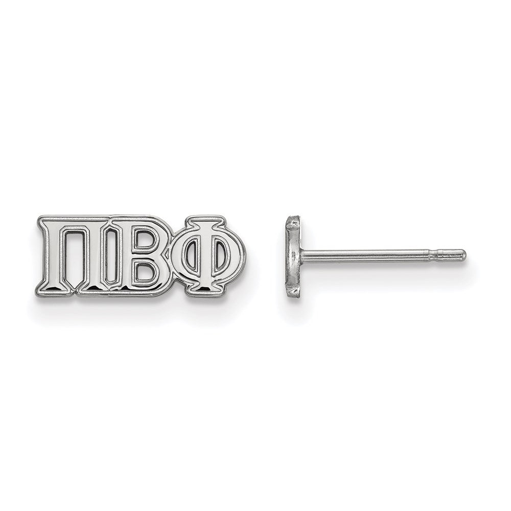 Sterling Silver Rhodium-plated LogoArt Pi Beta Phi Sorority Greek Letters Extra Small Post Earrings