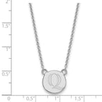 Sterling Silver Rhodium-plated LogoArt Quinnipiac University Letter Q Small Pendant 18 inch Necklace