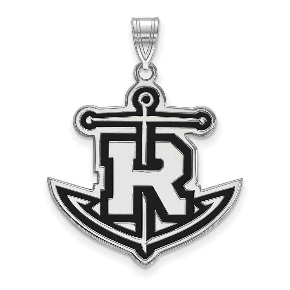 Sterling Silver Rhodium-plated LogoArt Rollins College Anchor Extra Large Enameled Pendant
