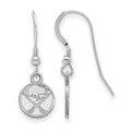Sterling Silver Rhodium-plated NHL LogoArt Buffalo Sabres Extra Small Dangle Earrings