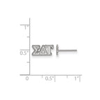 Sterling Silver Rhodium-plated LogoArt Sigma Delta Tau Sorority Greek Letters Extra Small Post Earrings