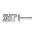 Sterling Silver Rhodium-plated LogoArt Sigma Delta Tau Sorority Greek Letters Extra Small Post Earrings