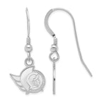 Sterling Silver Rhodium-plated NHL LogoArt Ottawa Senators Extra Small Dangle Wire Earrings
