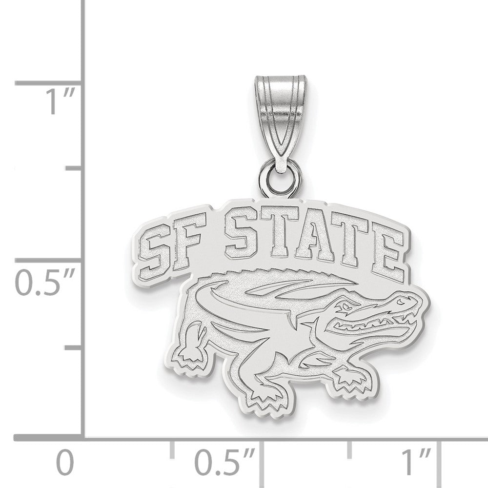 Sterling Silver Rhodium-plated LogoArt San Francisco State University Medium Pendant
