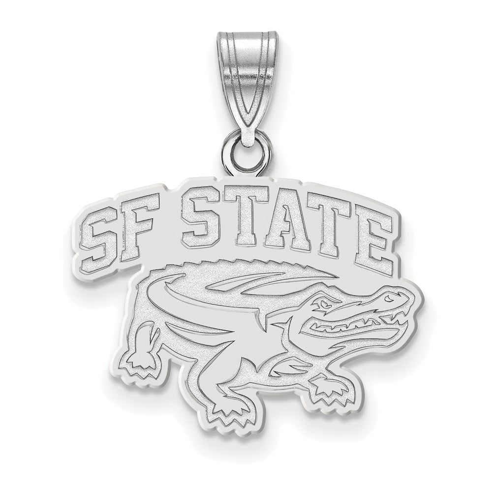 Sterling Silver Rhodium-plated LogoArt San Francisco State University Medium Pendant