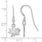 Sterling Silver Rhodium-plated NHL LogoArt San Jose Sharks Extra Small Dangle Earrings