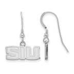 Sterling Silver Rhodium-plated LogoArt Southern Illinois University S-I-U Extra Small Dangle Wire Earrings
