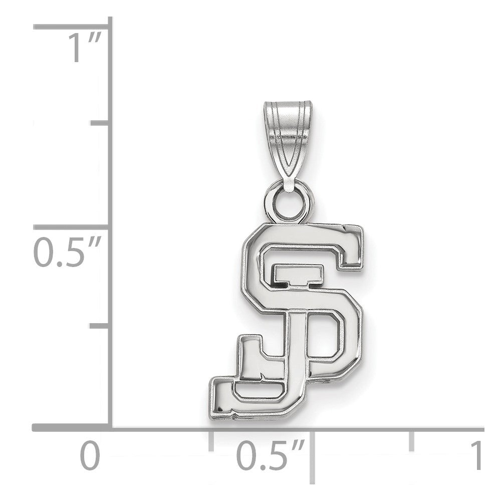 14k White Gold LogoArt San Jose State University S-J Small Pendant