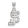14k White Gold LogoArt San Jose State University S-J Small Pendant