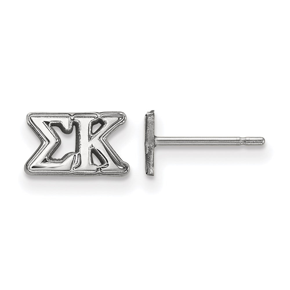 Sterling Silver Rhodium-plated LogoArt Sigma Kappa Sorority Greek Letters Extra Small Post Earrings