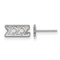Sterling Silver Rhodium-plated LogoArt Sigma Sigma Sigma Sorority Greek Letters Extra Small Post Earrings