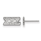 Sterling Silver Rhodium-plated LogoArt Sigma Sigma Sigma Sorority Greek Letters Extra Small Post Earrings