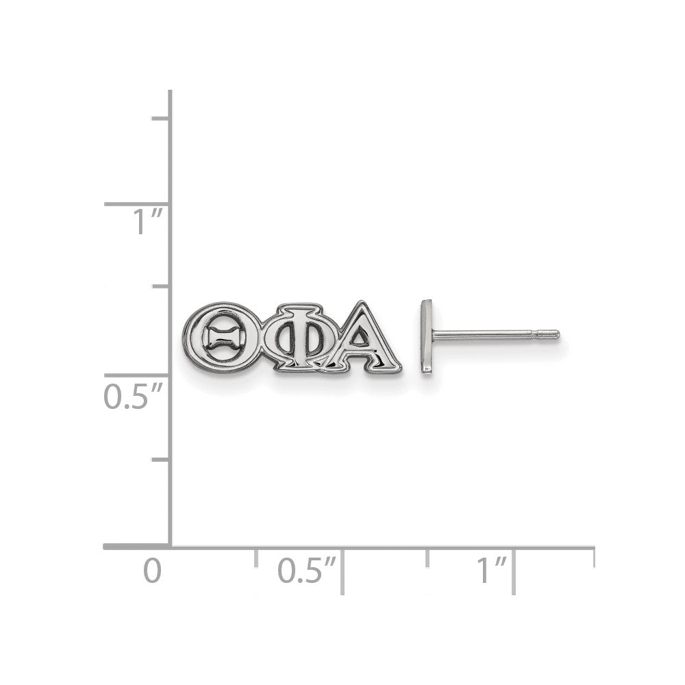 Sterling Silver Rhodium-plated LogoArt Theta Phi Alpha Sorority Greek Letters Extra Small Post Earrings